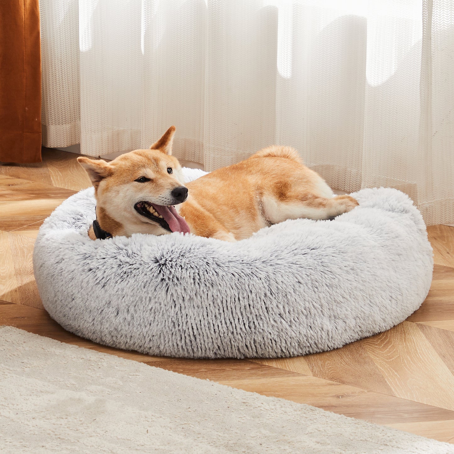 Paws In Need™ Calming Donut Dog Bed Anti-Anxiety Plush Comfort Bed