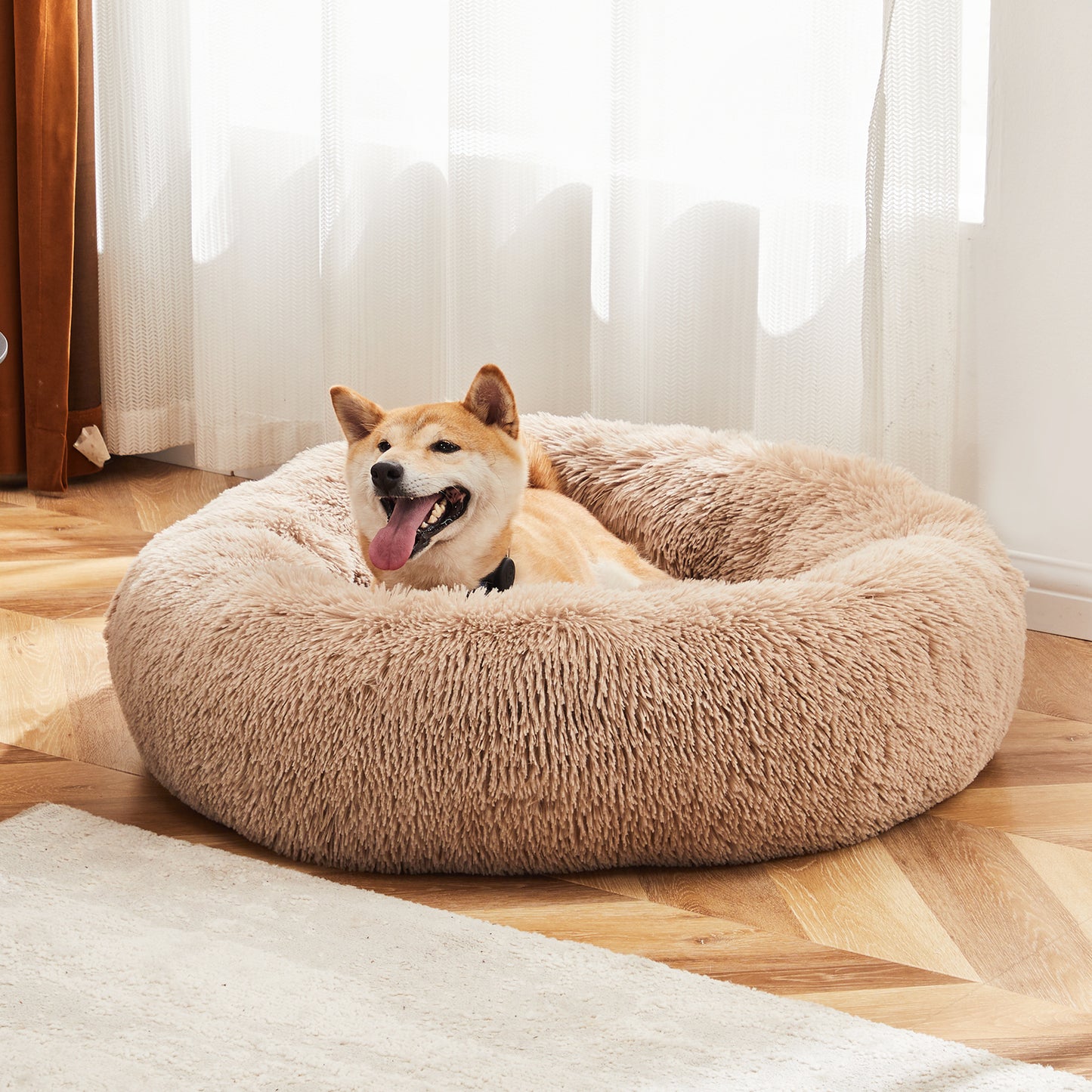 Paws In Need™ Calming Donut Dog Bed Anti-Anxiety Plush Comfort Bed