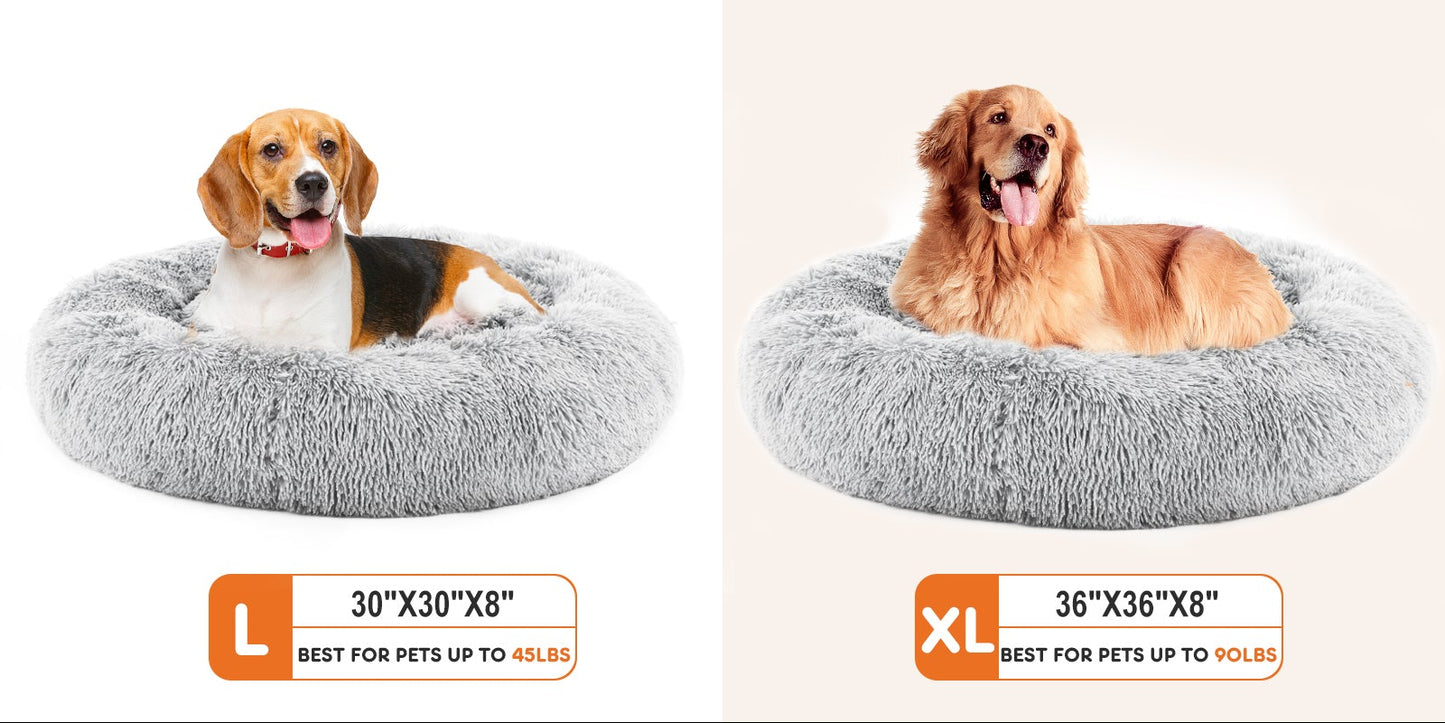 Paws In Need™ Calming Donut Dog Bed Anti-Anxiety Plush Comfort Bed